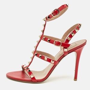 Valentino Rockstud Strap Heels Size 39 Pre Loved W/ Box N Dust Bag